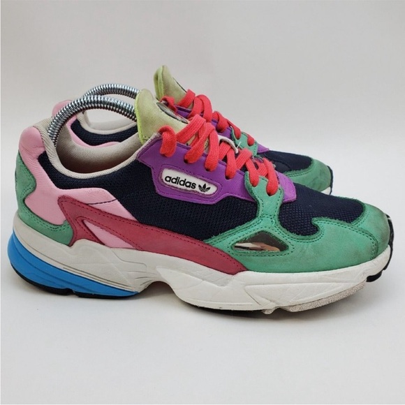Adidas Falcon Multicolor Patch Leather Sneakers - Picture 1 of 16
